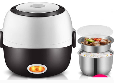 Mini Electric Rice Cooker Stainless Steel 2/3 Layers Food Container