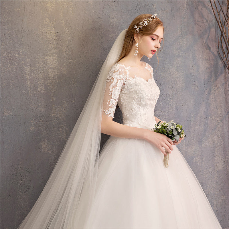 Half Cap Sleeve Wedding Dress