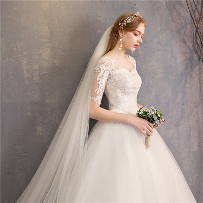 Half Cap Sleeve Wedding Dress