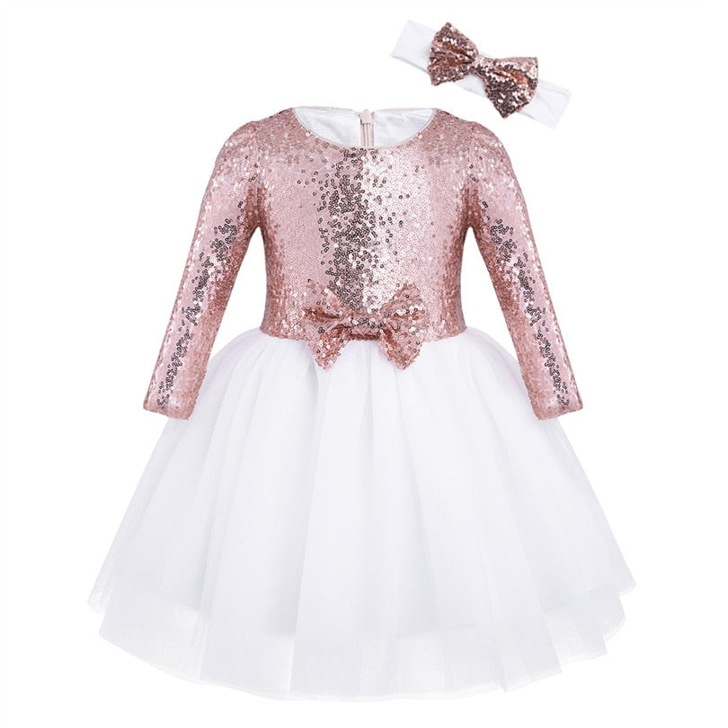 Flower Sequins Princess Dress