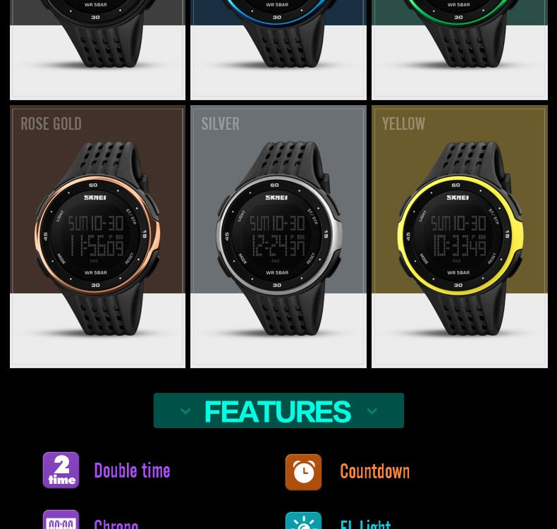 Men's Digital Watch LED Display