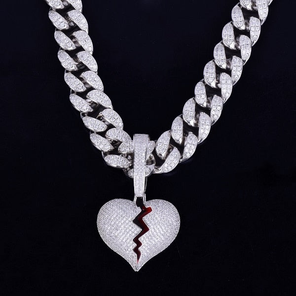 Bling Broken Heart Necklace
