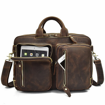 Genuine Leather Laptop Backpack