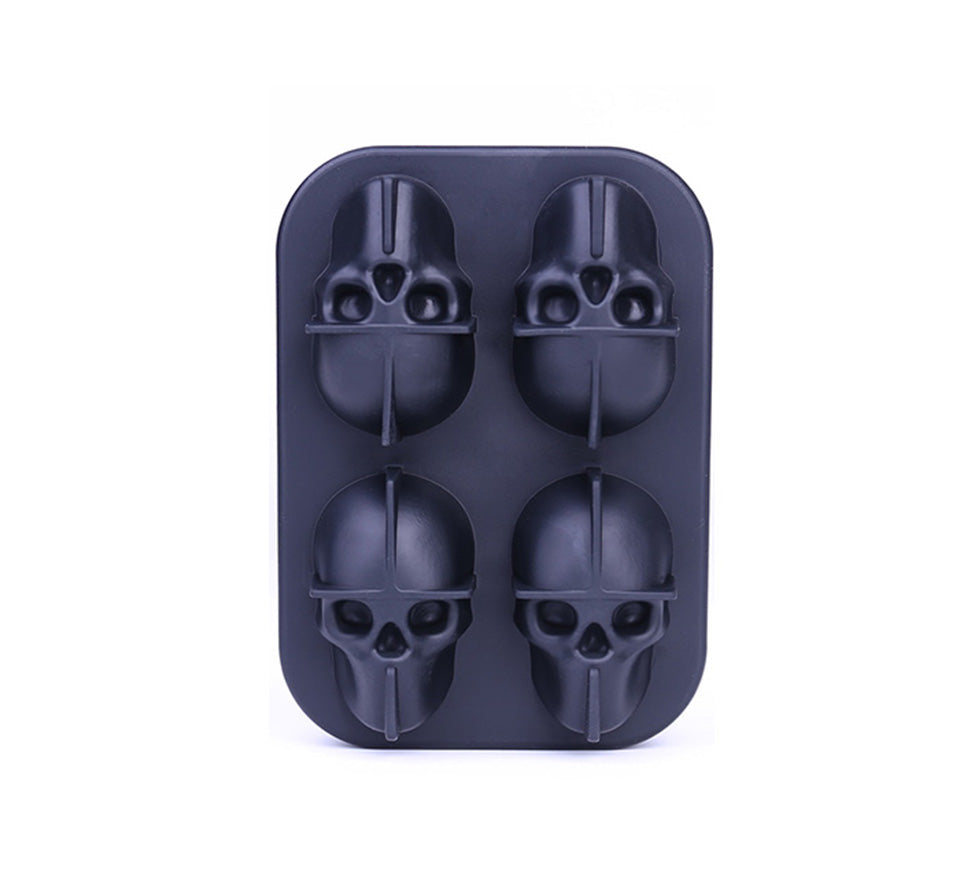 Creative 4-Cavity Silicone Skull Ice Cube Maker