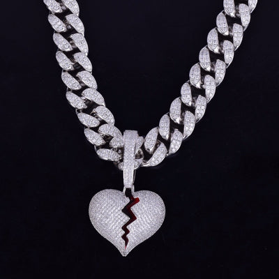Bling Broken Heart Necklace