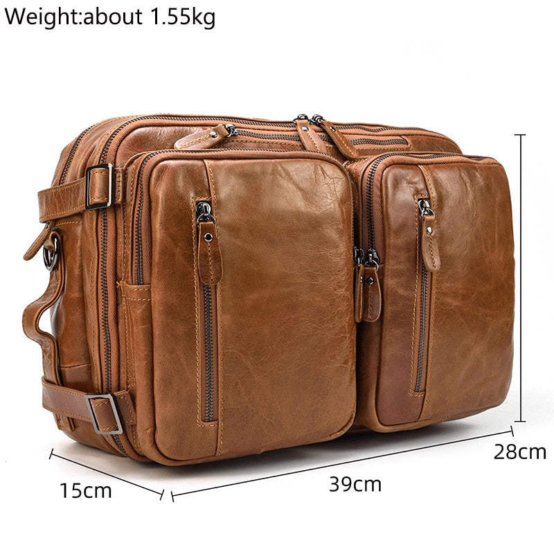 Genuine Leather Laptop Backpack