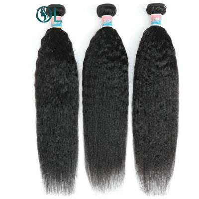 Kinky Straight Hair Bundles 100% Human Hair Extensions