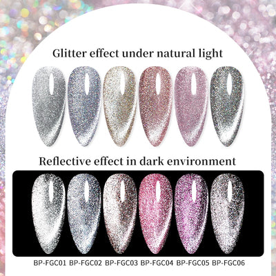 Reflective Gel Nail Polish with Glitter