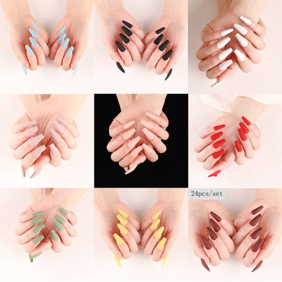 24pcs Long Sensual False Nails