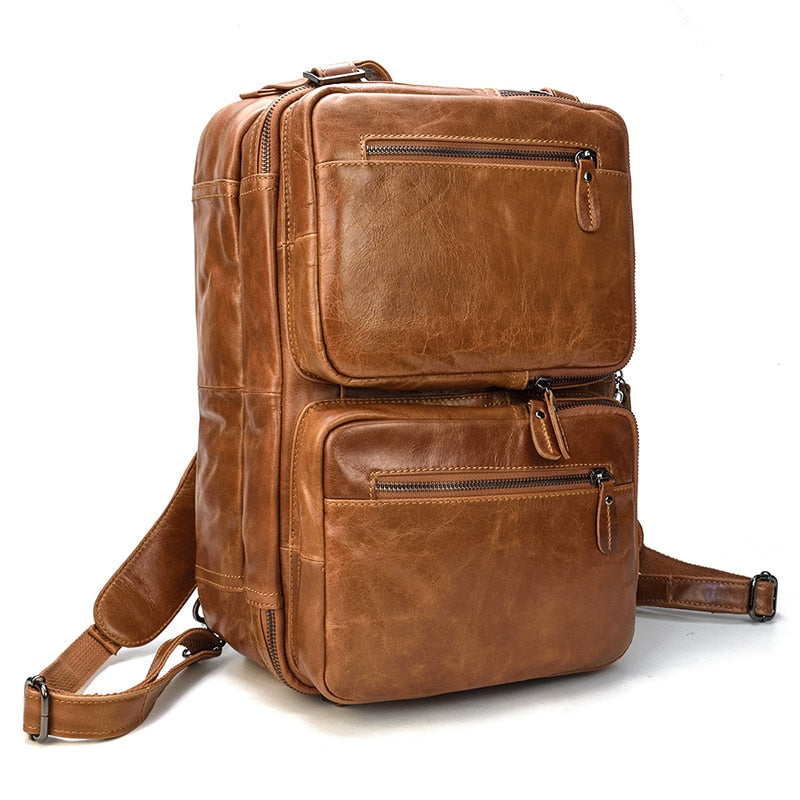 Genuine Leather Laptop Backpack