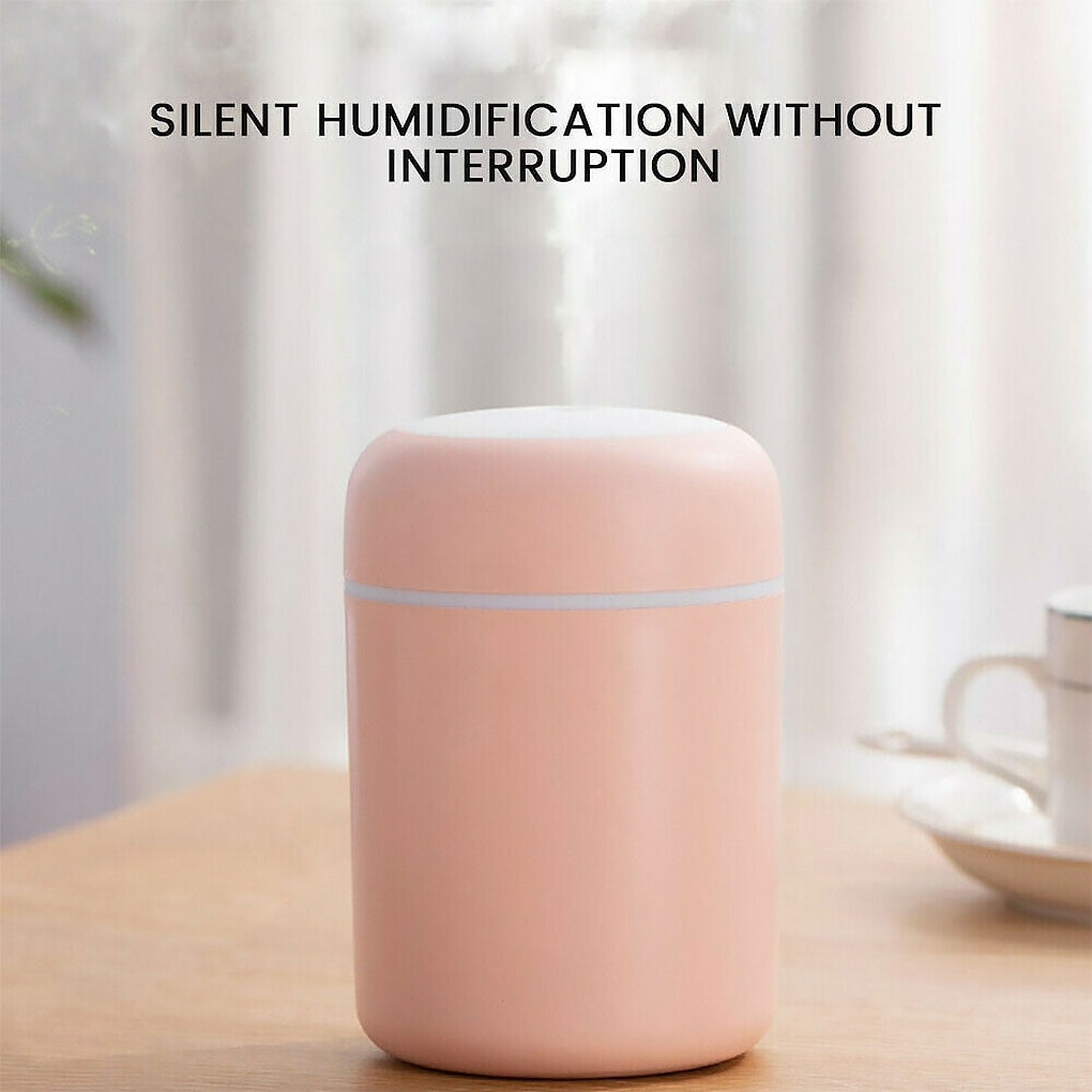 Portable Low Noise Humidifier 300ml - Bedroom, Office, & Living Room