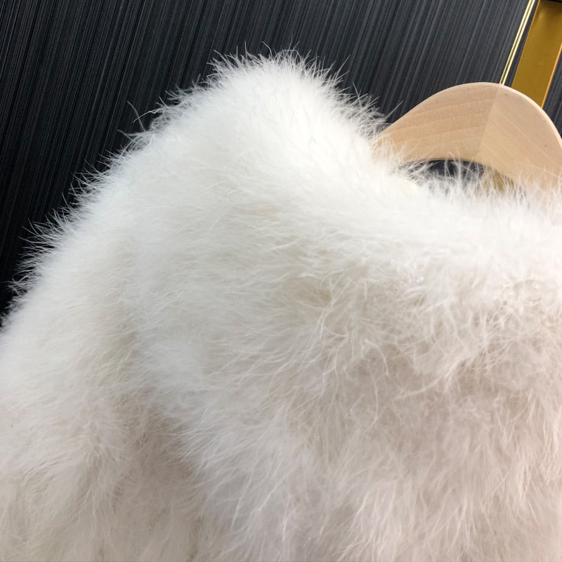 Fluffy Feather Winter Coat