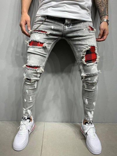 Slim-Fit Ripped Men's Jeans