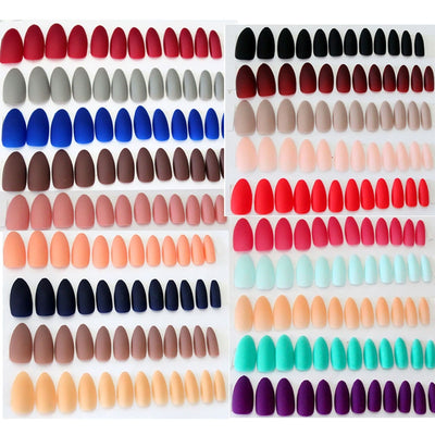 24pcs Fake Nails Solid Color