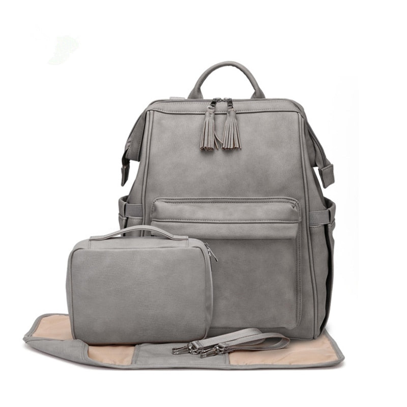 PU Leather Large Capacity Backpacks for Moms