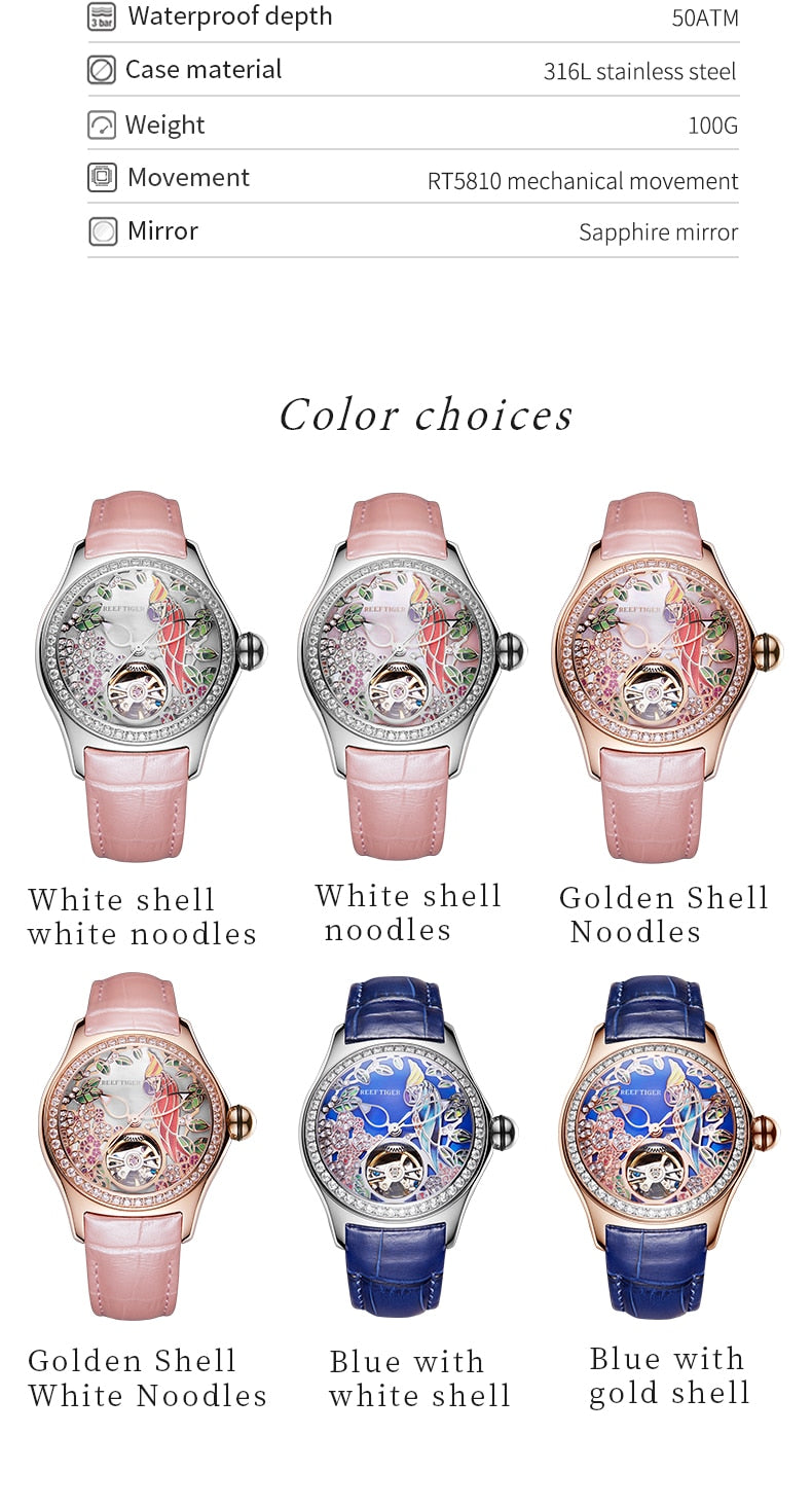 Reef Tiger/RT Womens Luxury Diamond Watches