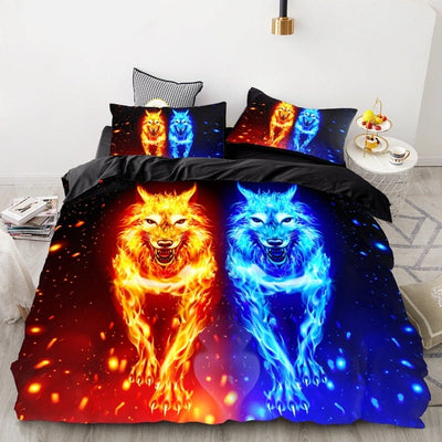 Lion Tiger Wolf Animal Pattern Bedding Sets