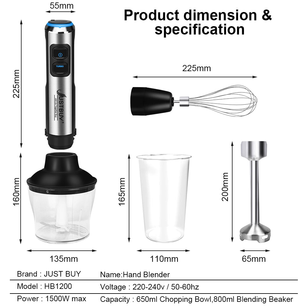 LED Factory Price 1500W 7/6/4 in 1 Electric Blender