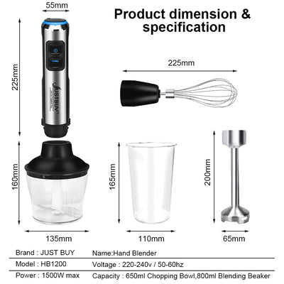 LED Factory Price 1500W 7/6/4 in 1 Electric Blender