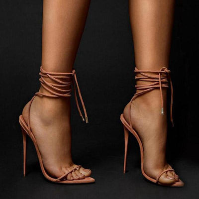 Women Ankle Strap Stiletto Thin High Heels Sandals