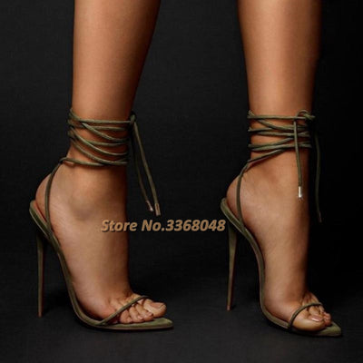 NEW Ankle Strap Lace Up Sandals Ladies