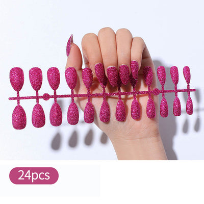 24pcs Fake Nails Solid Color