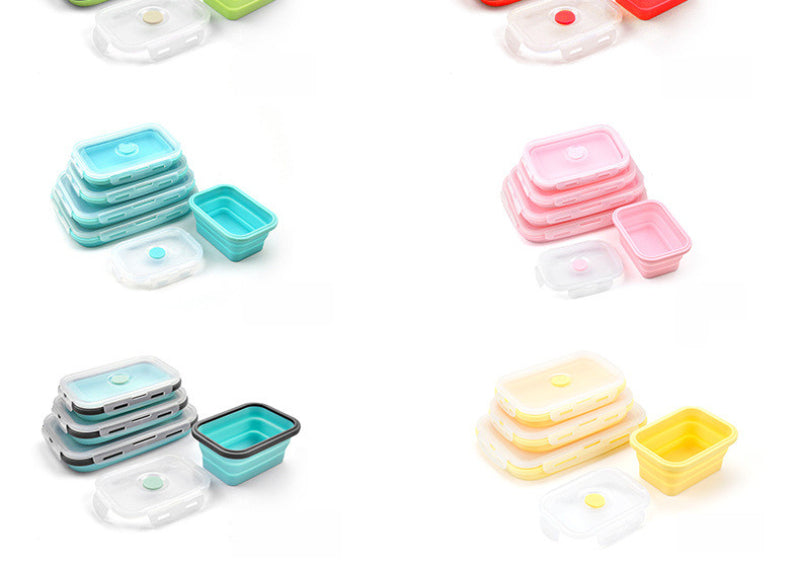 4Sizes Silicone Collapsible Lunch Box