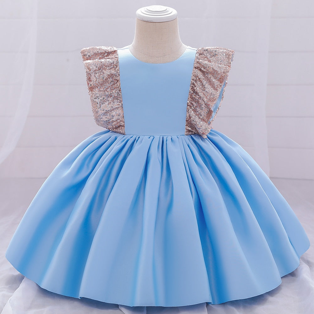 Sequin Bow Baby Girl Dress