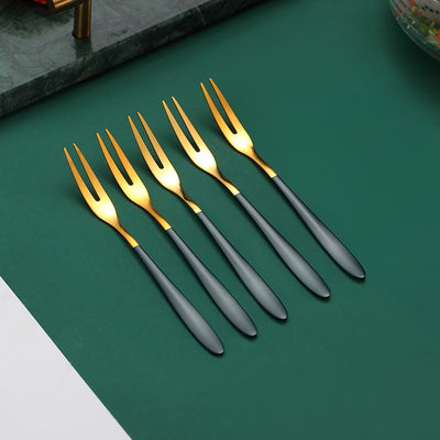 Stainless Steel Gold Fruit Fork Set