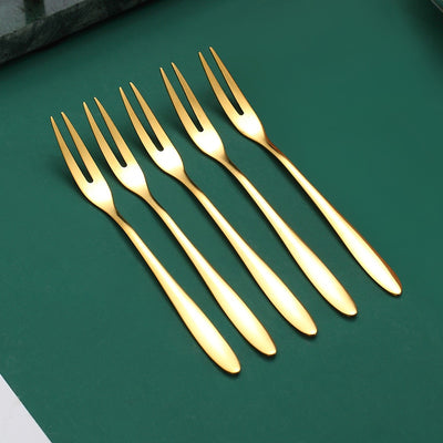 Stainless Steel Gold Fruit Fork Set