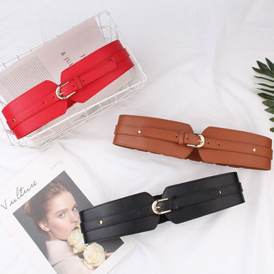 Luxury Ladies Wide Belt Elastic Buckle