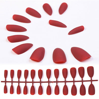 24pcs Fake Nails Solid Color