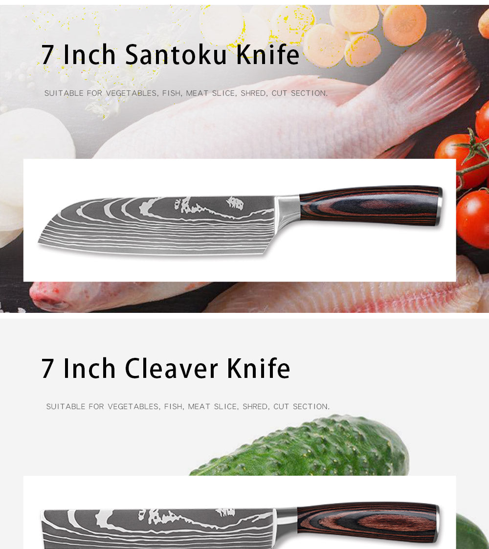 Stainless Steel Chef Knives Set