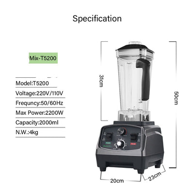 3HP 2200W Heavy Duty Commercial Grade Timer Blender Mixer