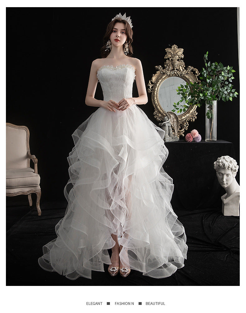 2023 New Strapless Wedding Dress