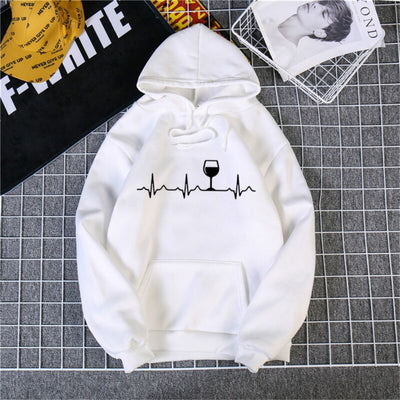 O Neck Heart Hoodies Sweatshirt