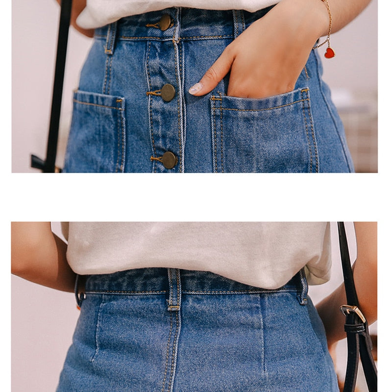 Denim Skirt High Waist A-line Mini Skirts