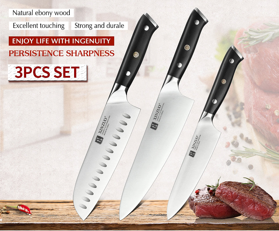 3pcs Kitchen Knives Set