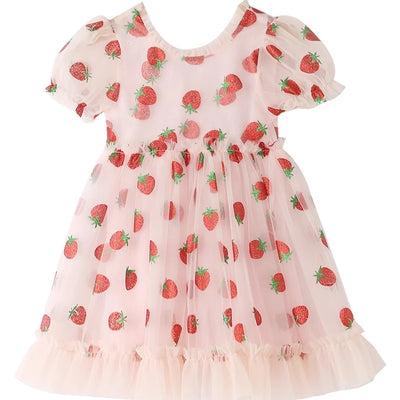 Puff Sleeve Strawberry Princess Dress