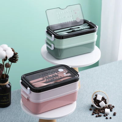 New Double-layer Microwave Heating Lunch Box