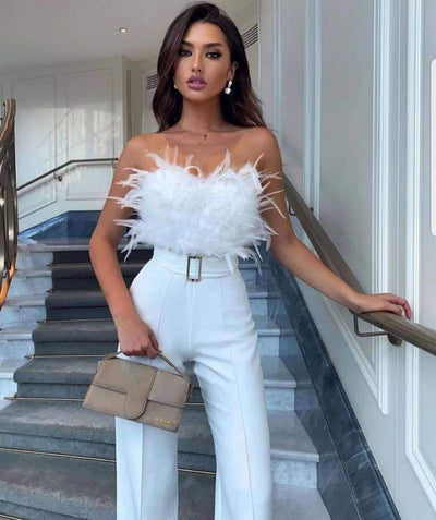 Long Elegant Strapless Jumpsuit