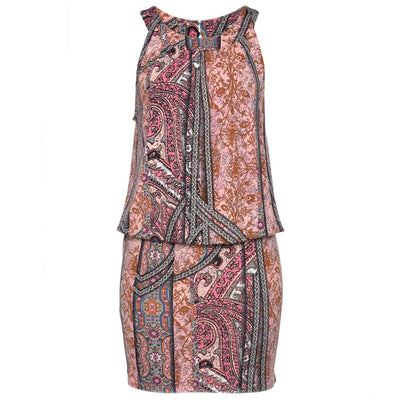 Paisley Mix Print Mini Dress