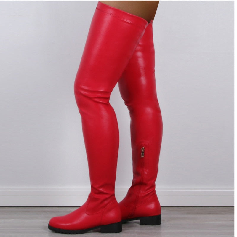 Best Seller PU Leather High Thigh Boots