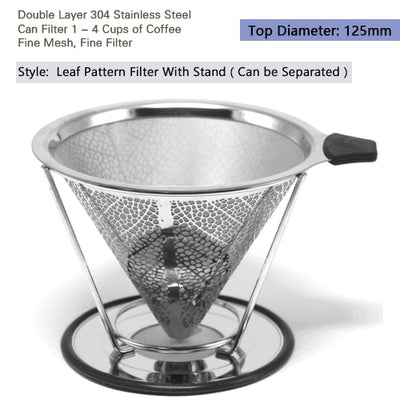 Reusable Coffee Filter Stainless Steel Double Layer Mesh