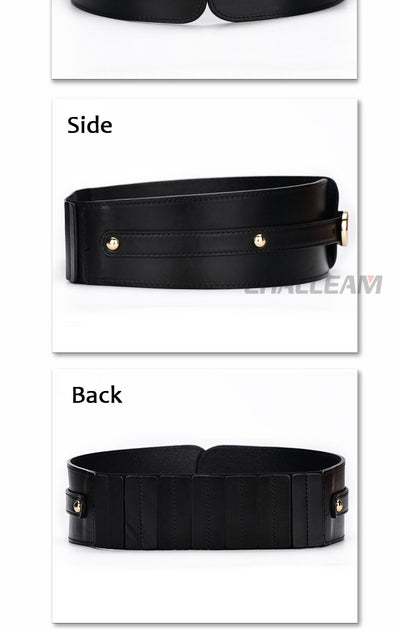 Luxury Ladies Wide Belt Elastic Buckle