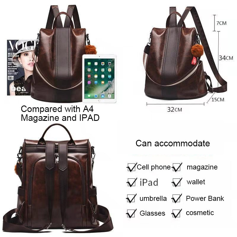 Fashion and School leather backpack