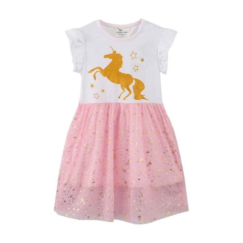 Embroidery Unicorn Dress for Girls C