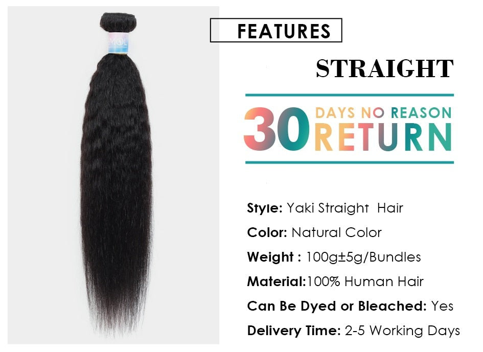 Kinky Straight Hair Bundles 100% Human Hair Extensions