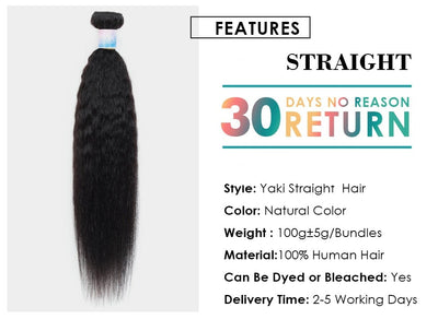 Kinky Straight Hair Bundles 100% Human Hair Extensions