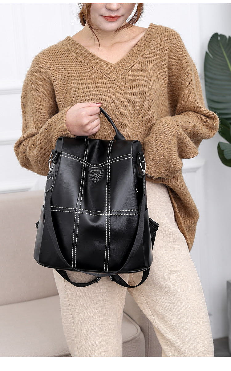 Travel Matte Leather Backpack for Women